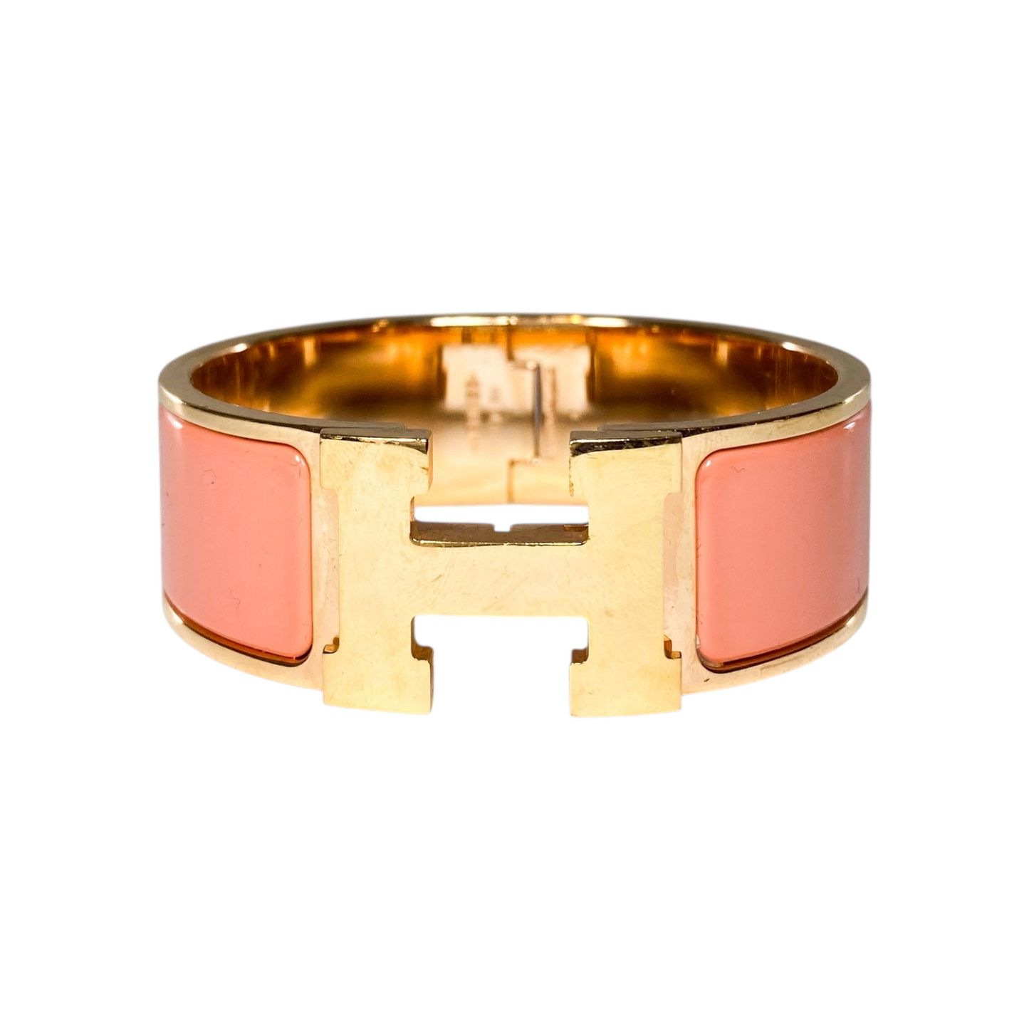 Hermes Peach Wide Clic Clac H Bracelet