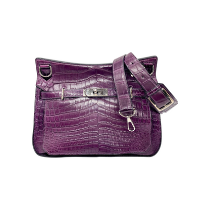 Hermes Jypsiere 28 Purple Niloticus Crocodile Palladium Hardware