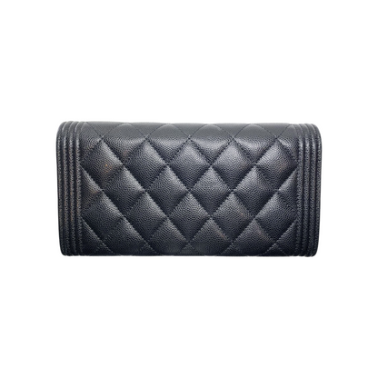 Chanel Black Boy Long Flap Wallet