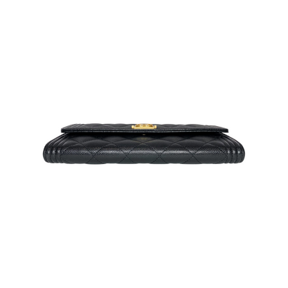 Chanel Black Boy Long Flap Wallet