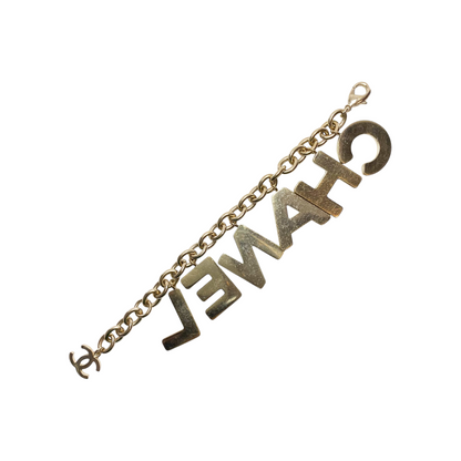 Chanel Black Gold Letters Charm Bracelet