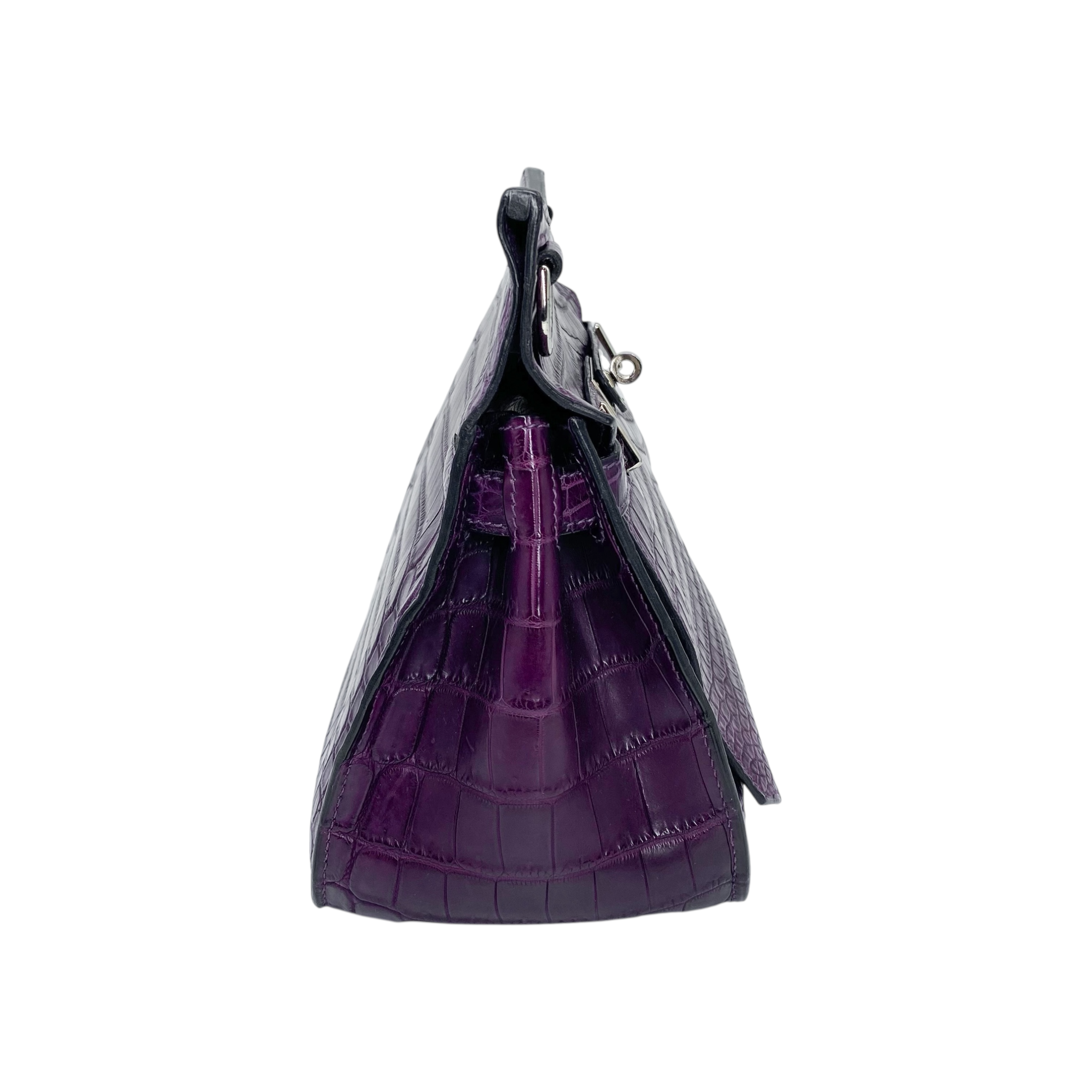 Hermes Jypsiere 28 Purple Niloticus Crocodile Palladium Hardware