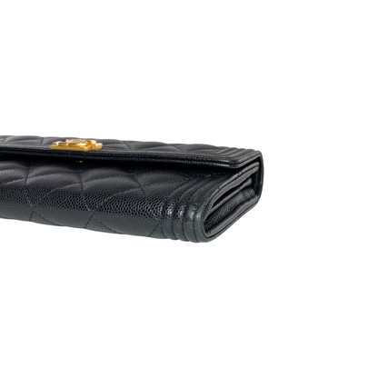 Chanel Black Boy Long Flap Wallet