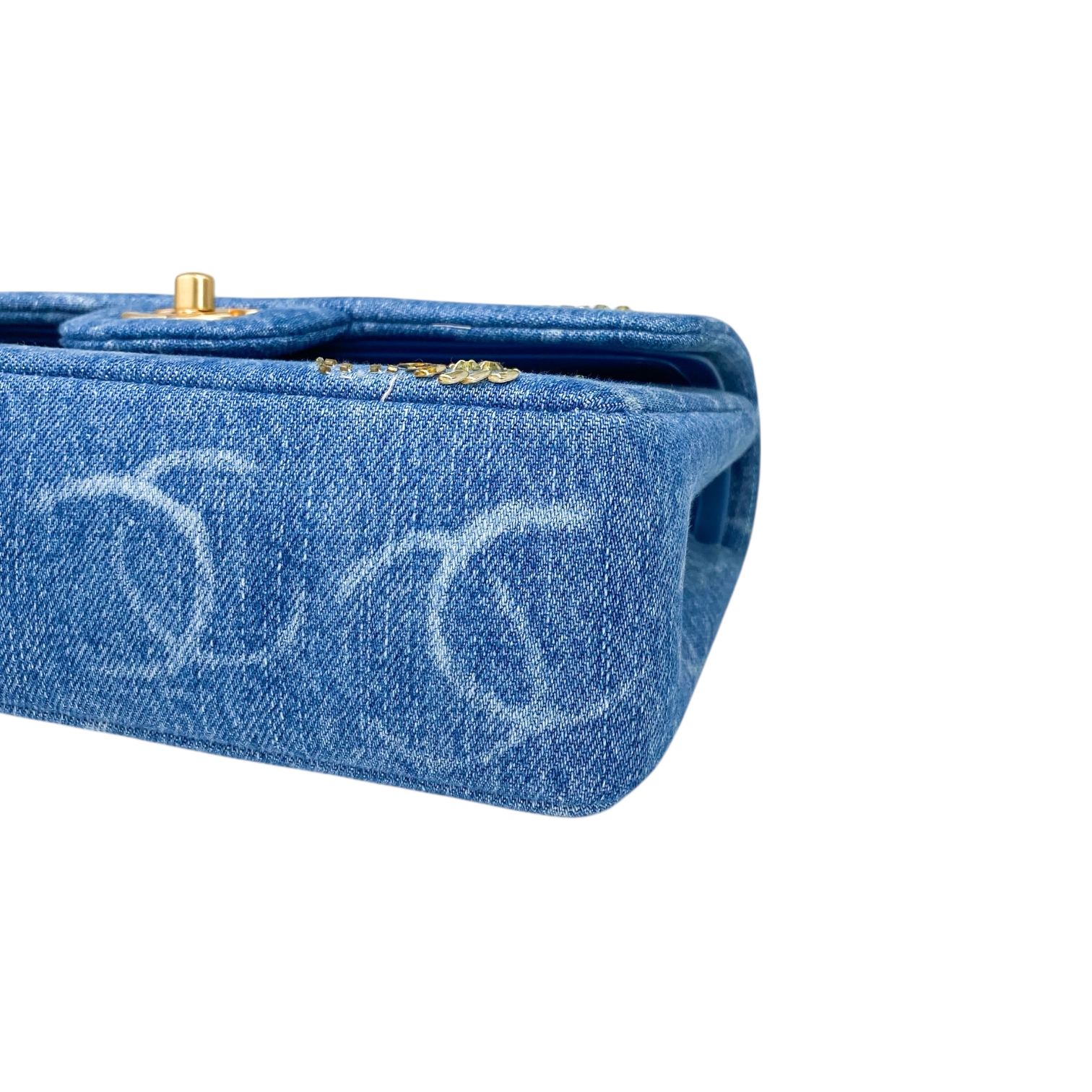 Chanel Blue Denim Sequin CC Flap Bag
