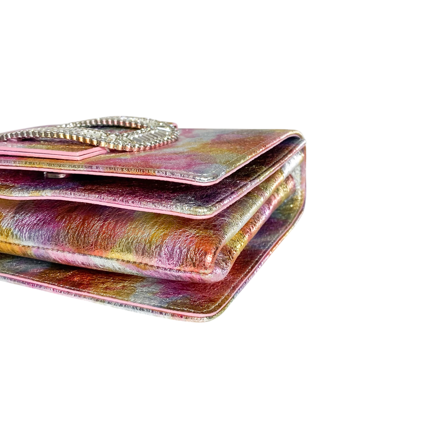Roger Vivier Multicolor Metallic Crystal Crossbody Bag