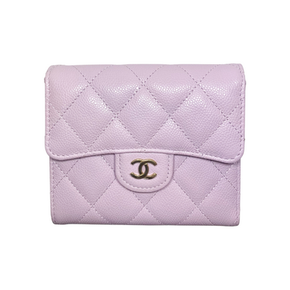 Chanel Light Purple Trifold Small Wallet