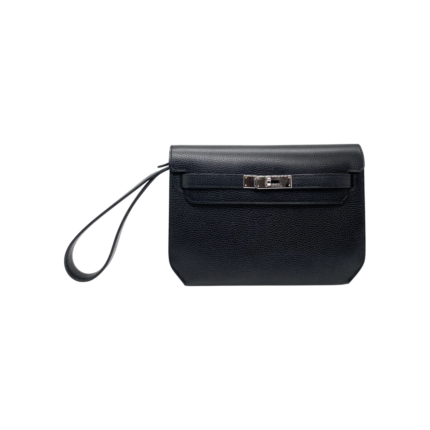 Hermes Kelly Depeches 25 Black Togo Palladium Hardware