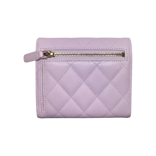 Chanel Light Purple Trifold Small Wallet