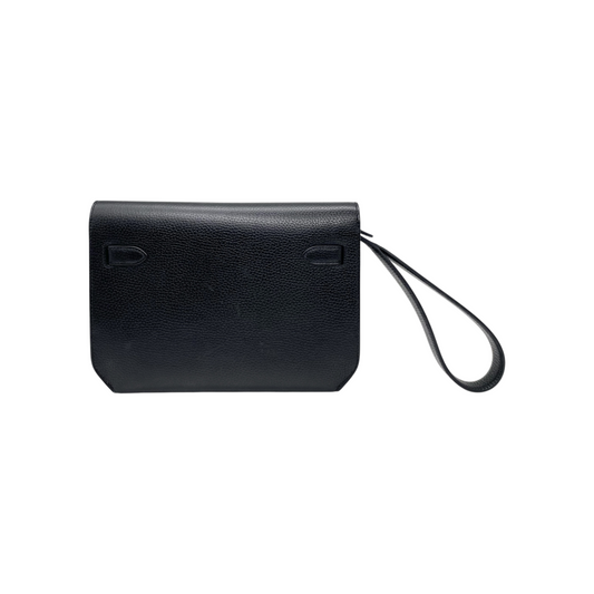 Hermes Kelly Depeches 25 Black Togo Palladium Hardware