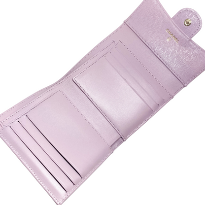 Chanel Light Purple Trifold Small Wallet
