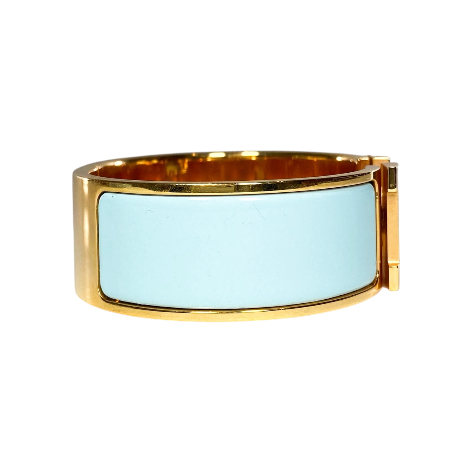 Hermes Light Blue Wide Clic Clac H Bracelet