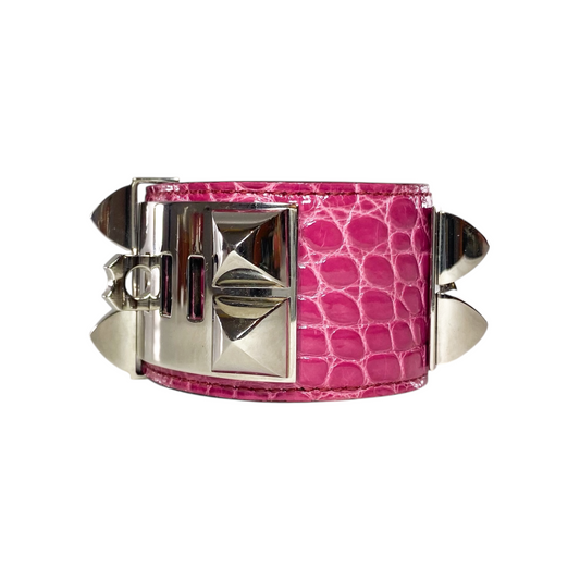 Hermes Rose Scheherazade Alligator Mississippiensis CDC Cuff