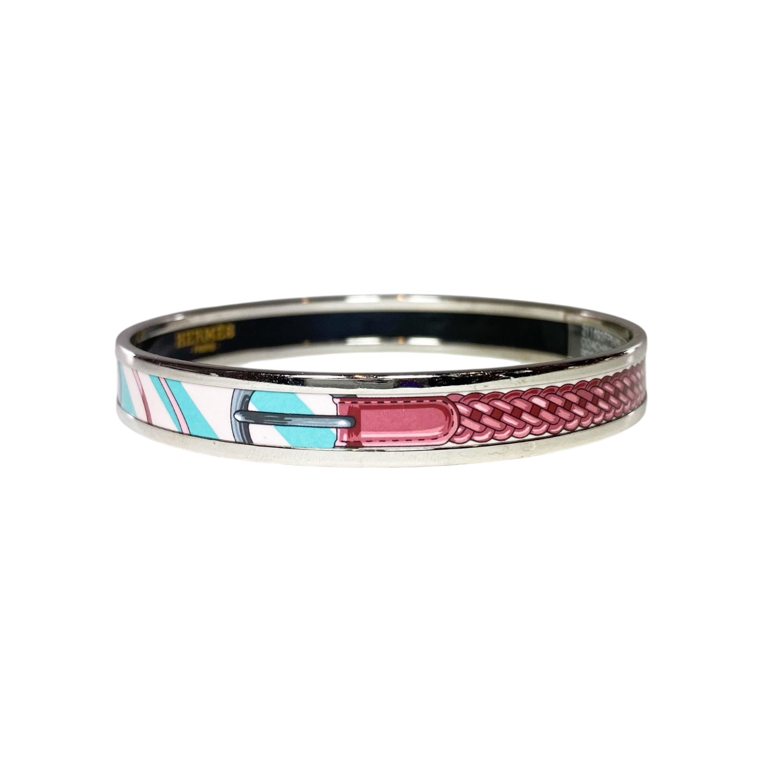 Hermes Coaching Rose Couture Narrow Bracelet