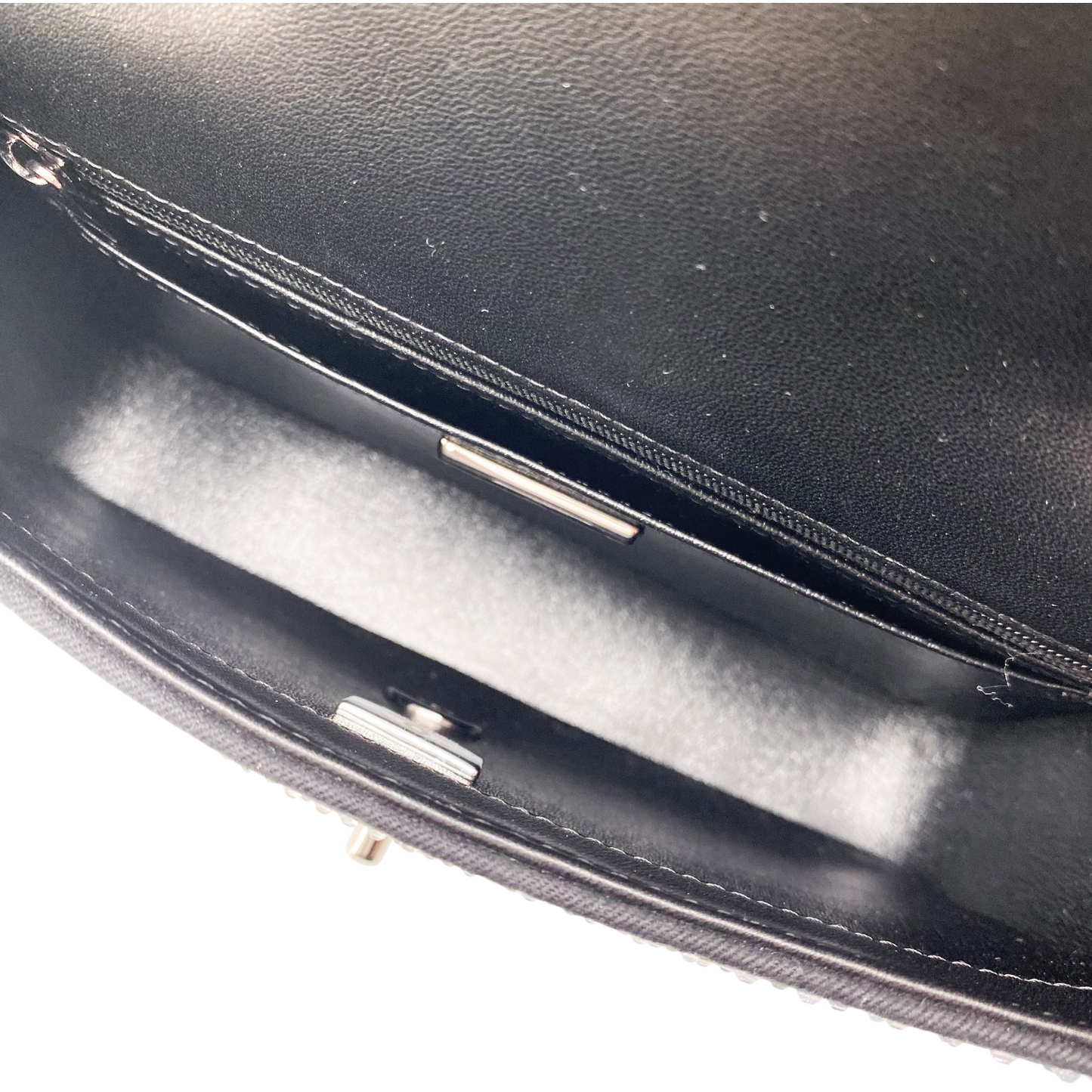 Chanel Black Crystal Denim Strass Flap Bag