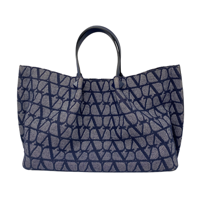 Valentino Denim VLogo Tote w Pouch