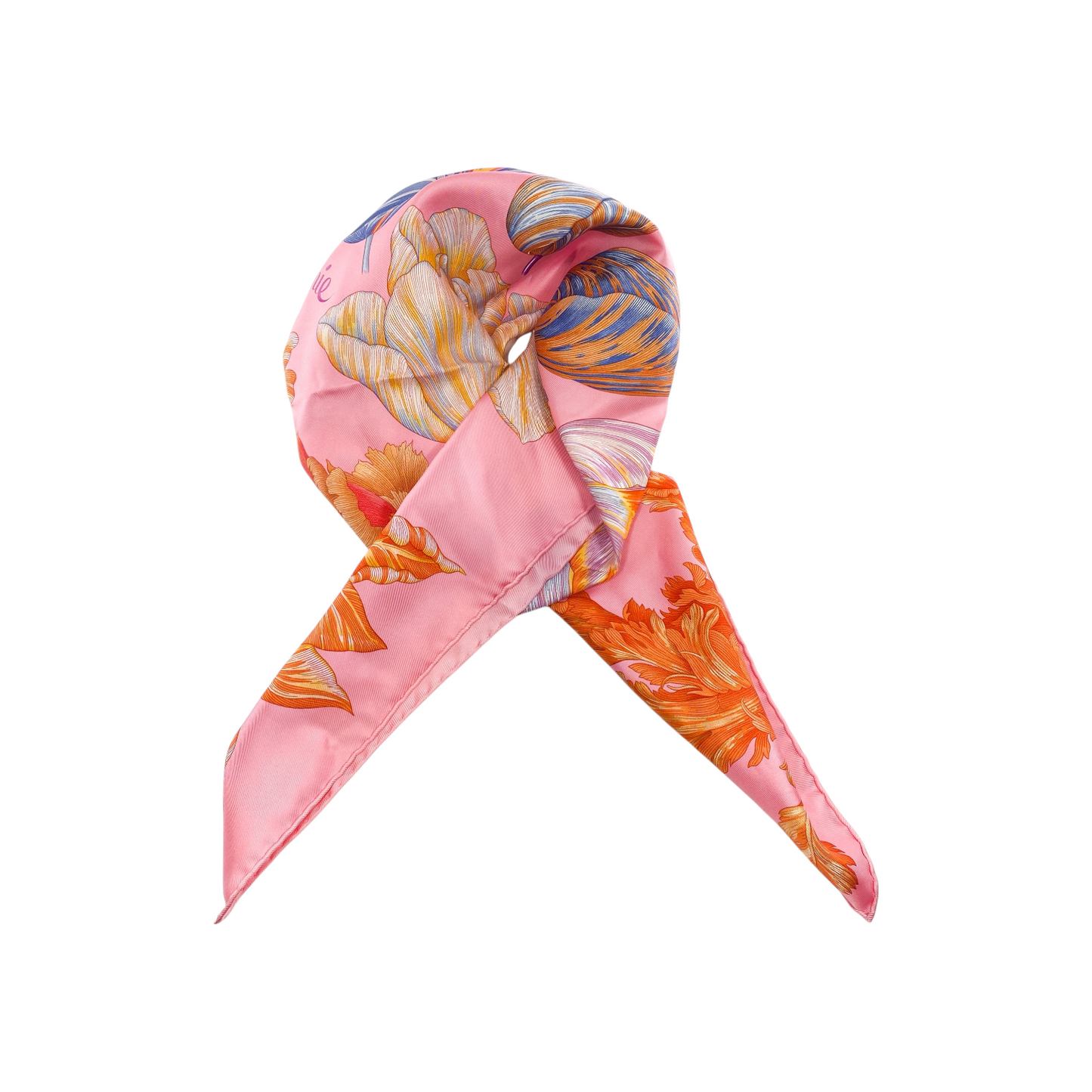 Hermes Rose Malabar Multicolor Tulipomanie Scarf 90cm