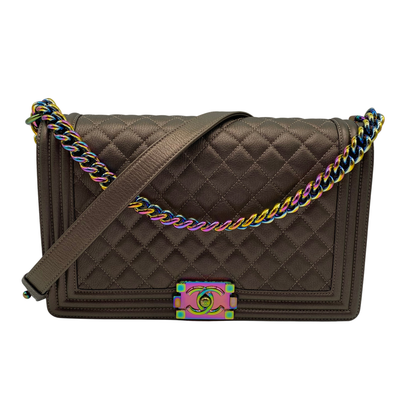 Chanel Bronze Iridescent Old Large Boy Bag