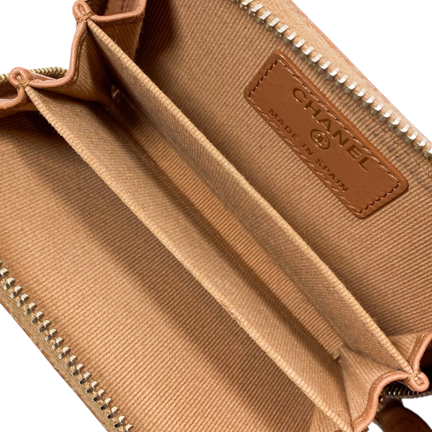 Chanel 19 Caramel Zip Around Card Holder