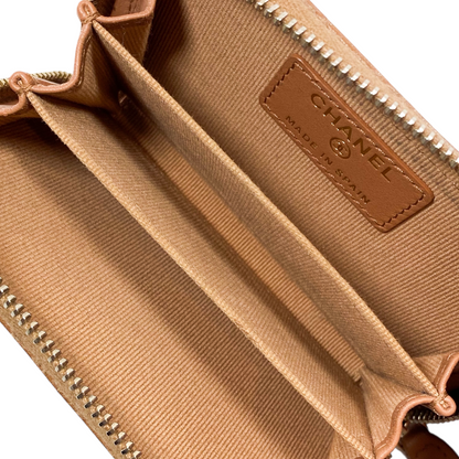 Chanel 19 Caramel Zip Around Card Holder