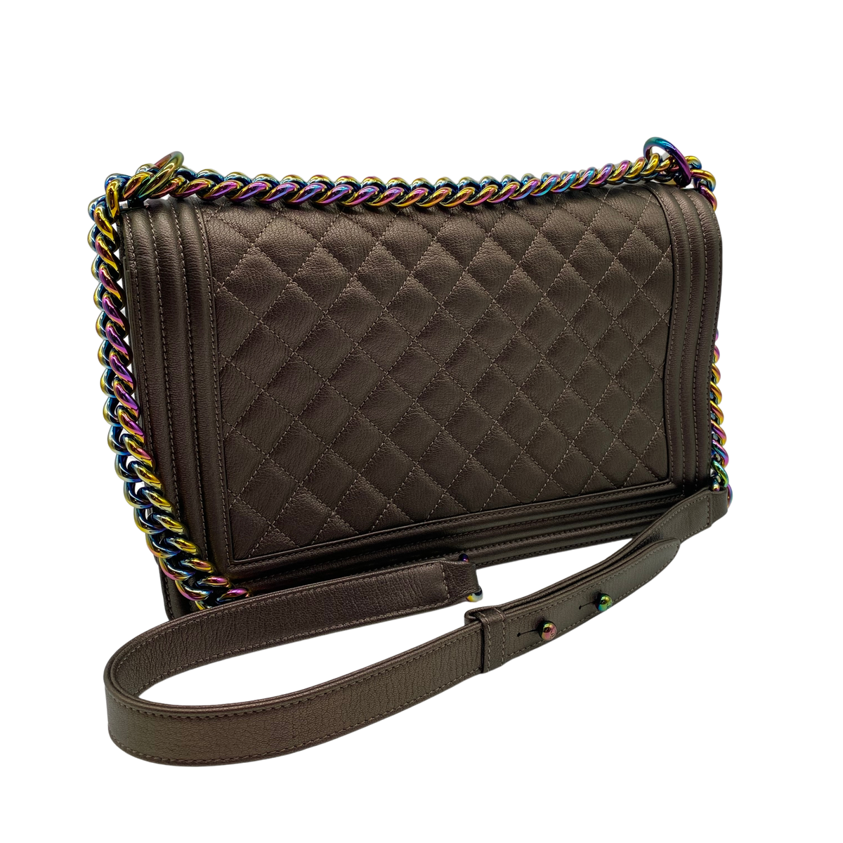Chanel Bronze Iridescent Old Large Boy Bag
