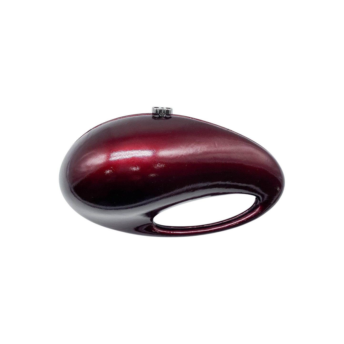 Chanel Burgundy Patent Vintage Shell Clutch