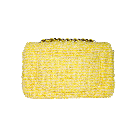 Chanel Light Yellow Tweed Mini Rectangle