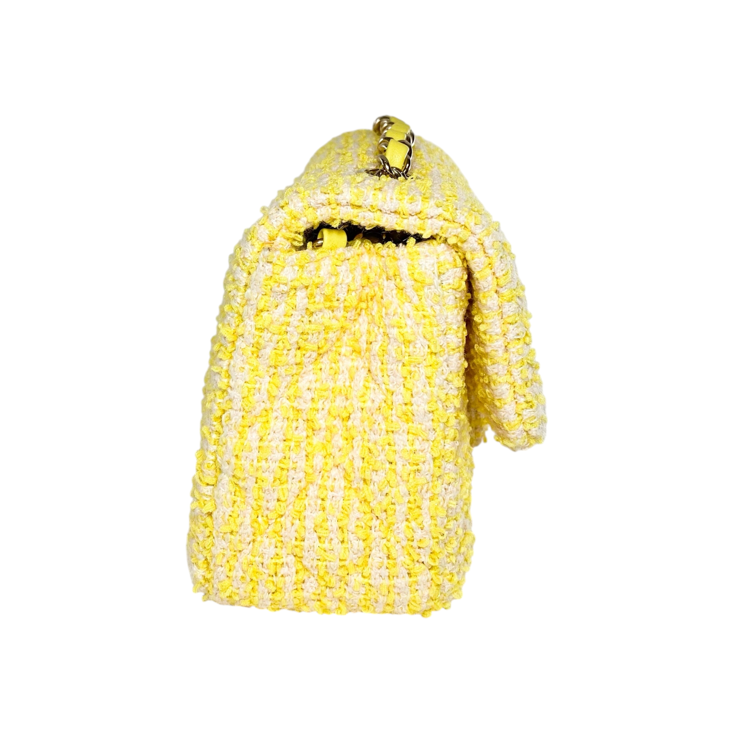 Chanel Light Yellow Tweed Mini Rectangle