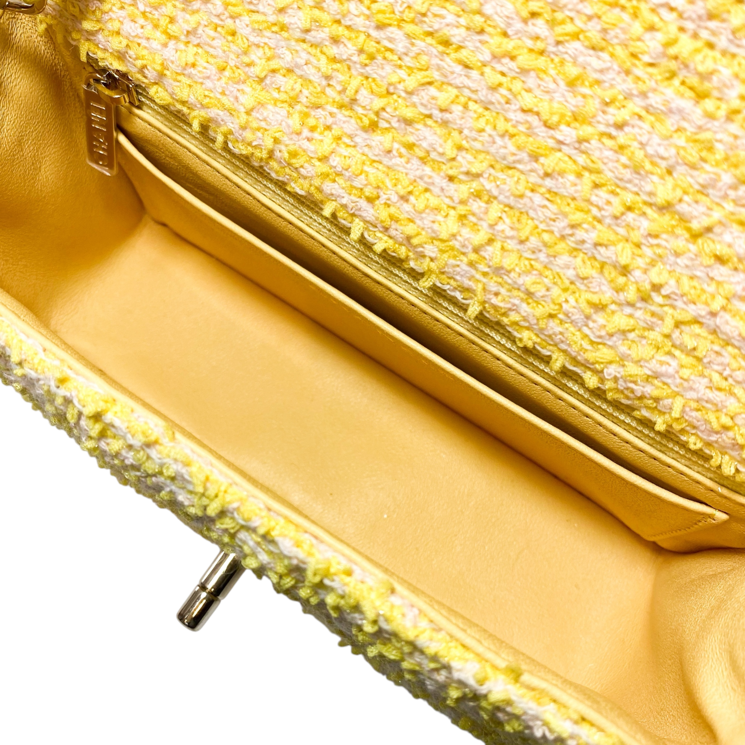 Chanel Light Yellow Tweed Mini Rectangle