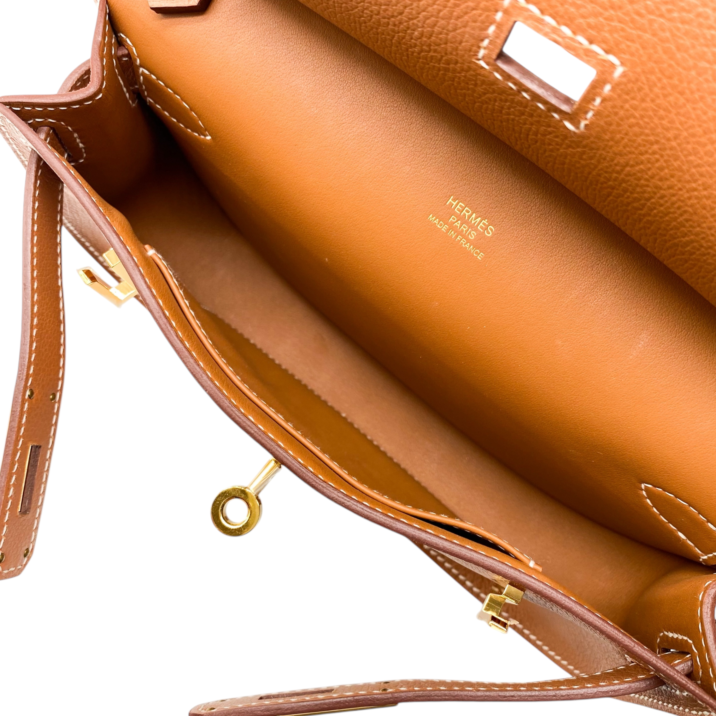 Hermes Mini Jypsiere Gold Evercolor Gold Hardware