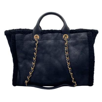 Chanel Shearling Suede Deauville Tote