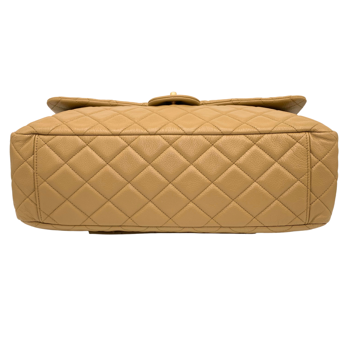 Chanel Dark Beige XXL Travel Flap Bag Coated Calfskin