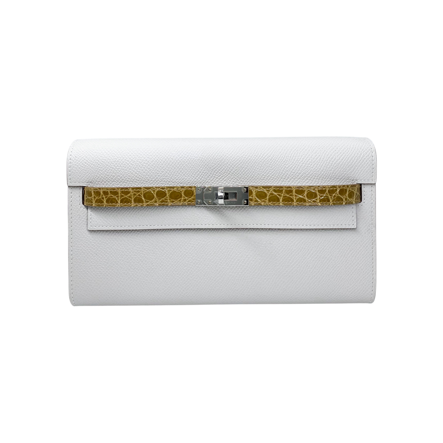 Hermes Kelly To Go Touch Craie Epsom Miel Niloticus Crocodile Palladium Hardware