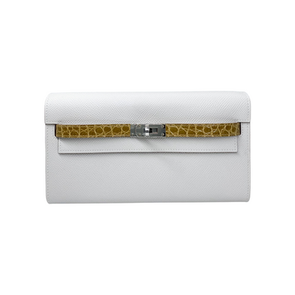 Hermes Kelly To Go Touch Craie Epsom Miel Niloticus Crocodile Palladium Hardware