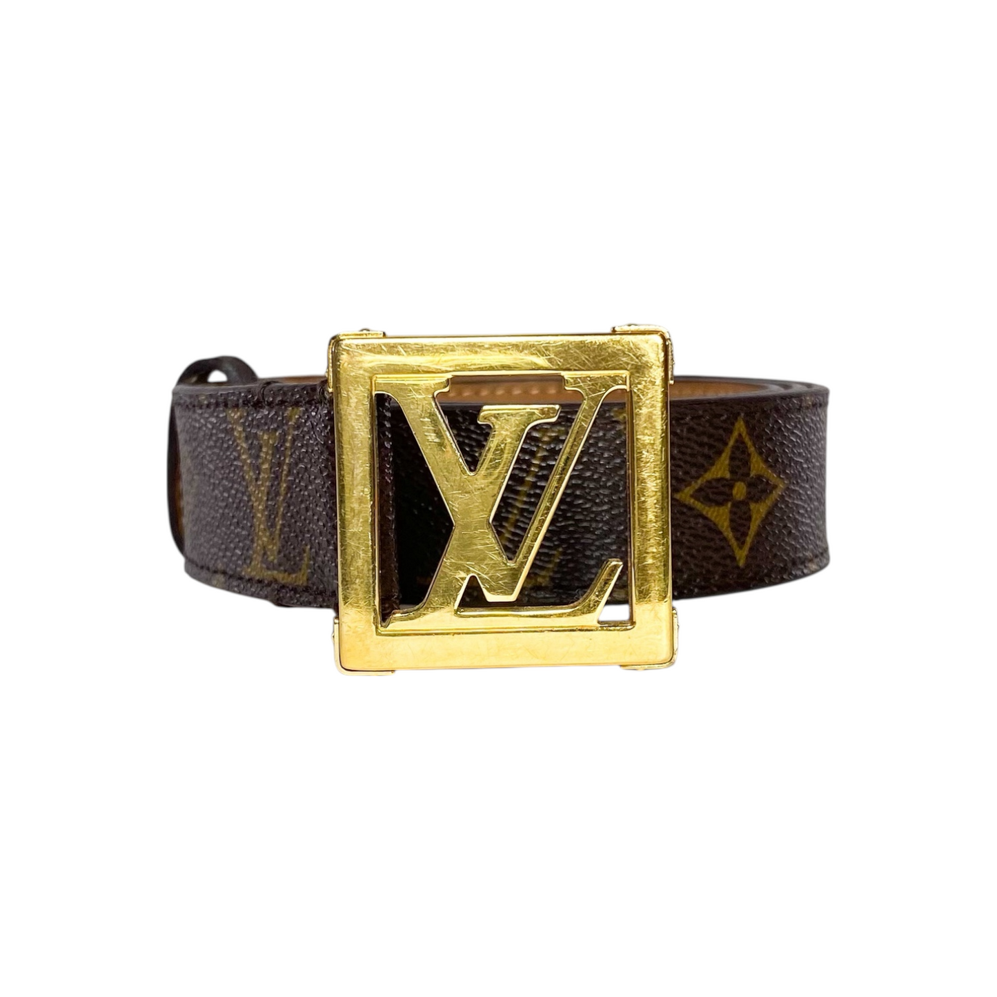 Louis Vuitton Brown Monogram LV Frame Belt