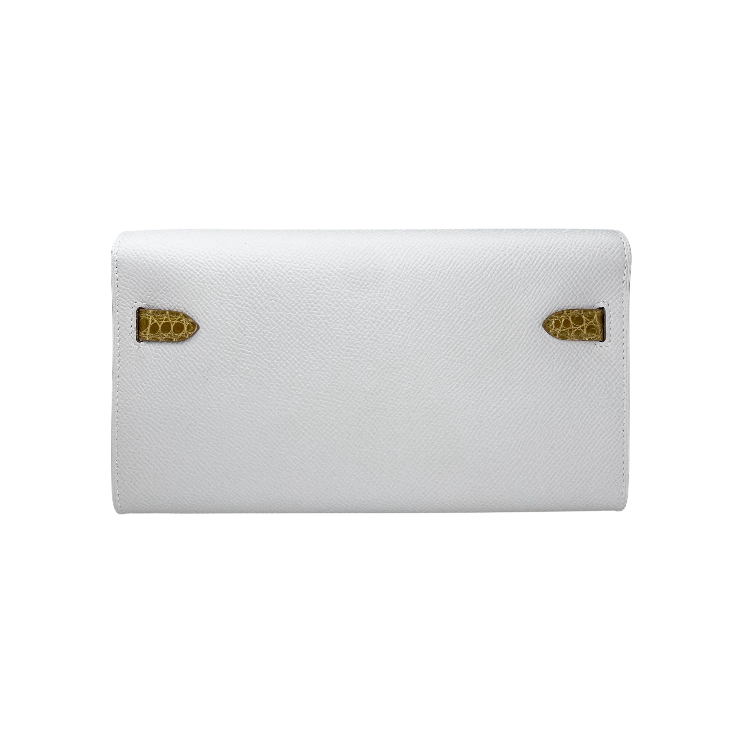 Hermes Kelly To Go Touch Craie Epsom Miel Niloticus Crocodile Palladium Hardware