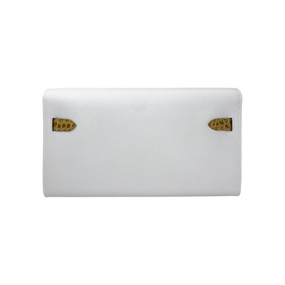 Hermes Kelly To Go Touch Craie Epsom Miel Niloticus Crocodile Palladium Hardware