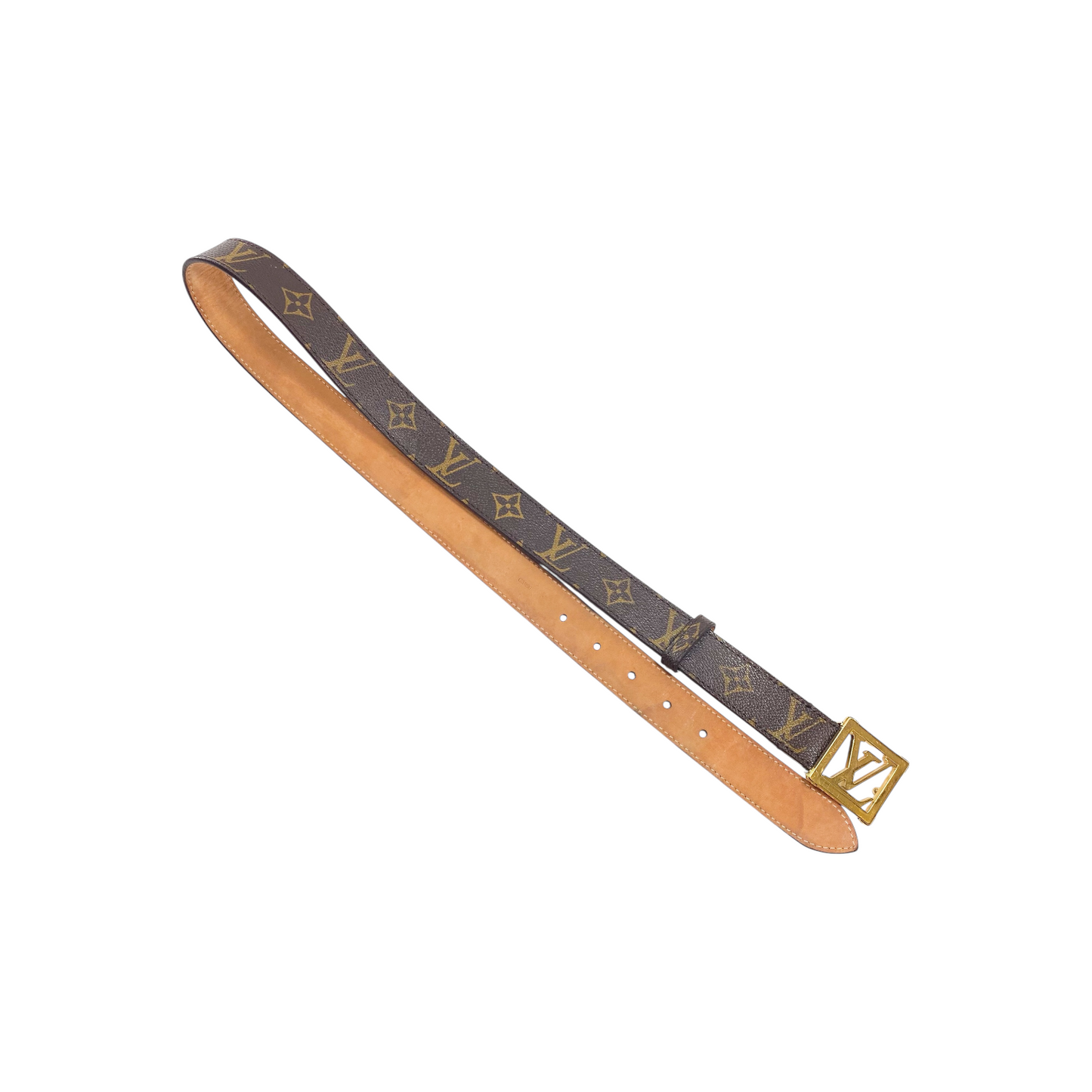 Louis Vuitton Brown Monogram LV Frame Belt
