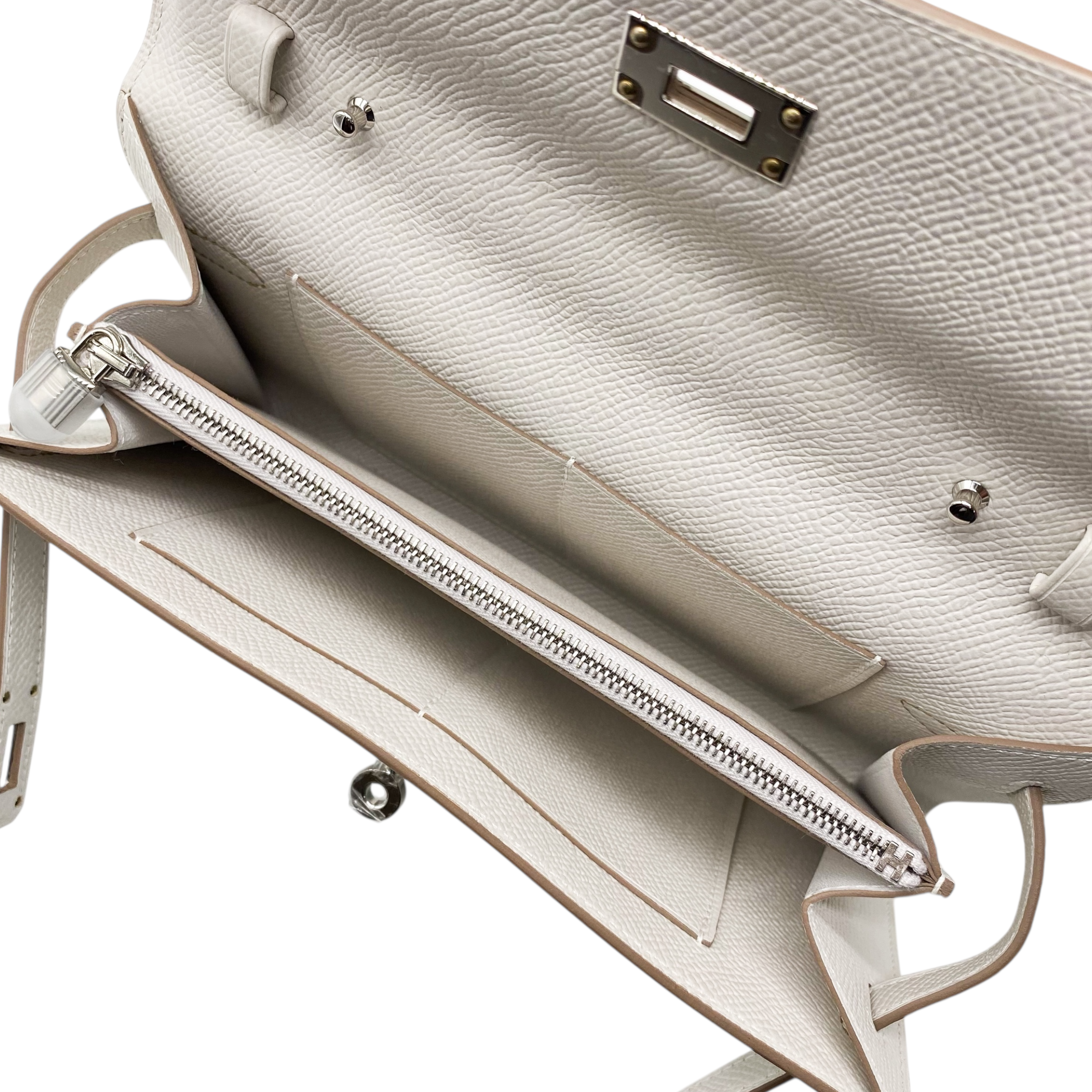 Hermes Kelly To Go Touch Craie Epsom Miel Niloticus Crocodile Palladium Hardware