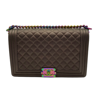 Chanel Bronze Iridescent Old Large Boy Bag