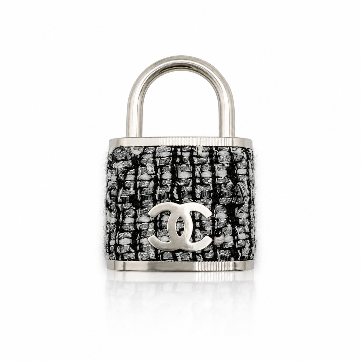 Chanel Tweed Padlock Brooch
