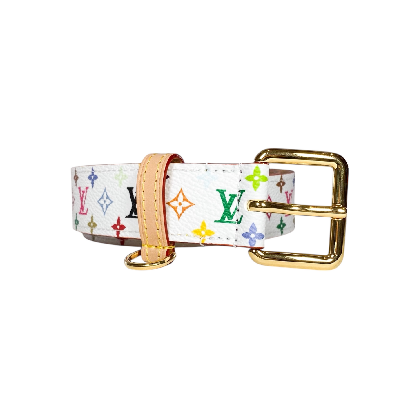 Louis Vuitton x Takashi Murakami White Multicolor Monogram D Ring Belt