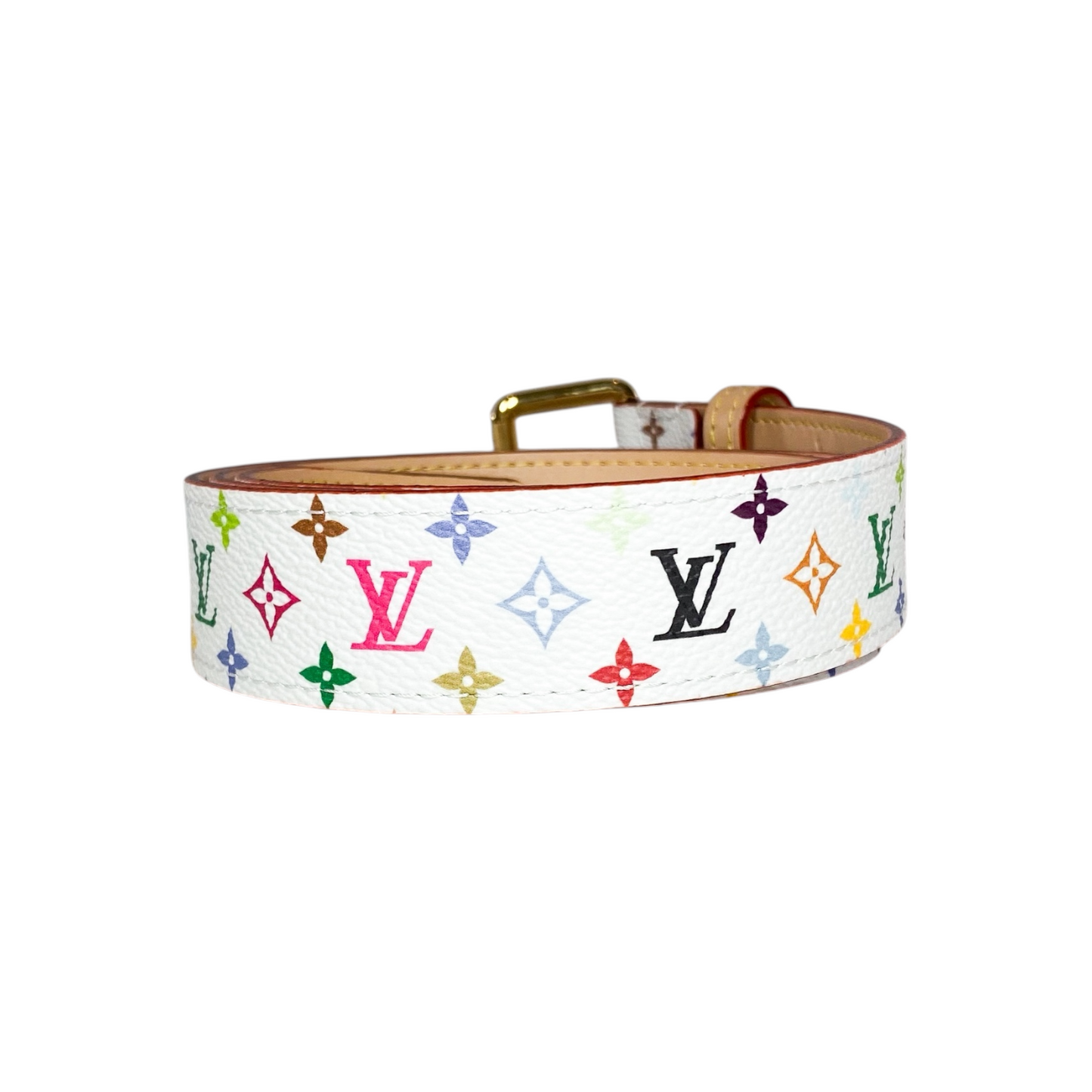 Louis Vuitton x Takashi Murakami White Multicolor Monogram D Ring Belt