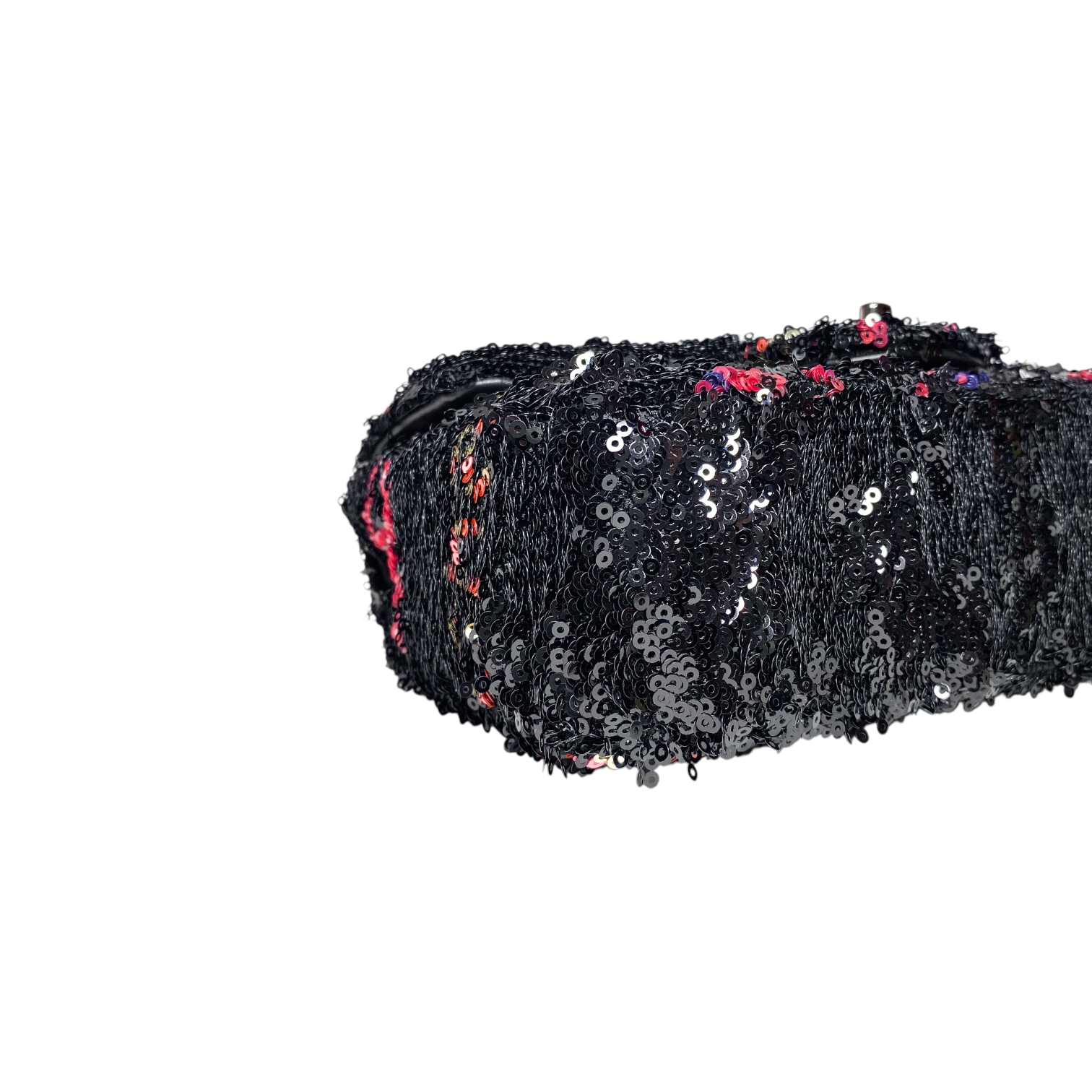 Chanel Black Logo CC Sequins Small Flap Bag