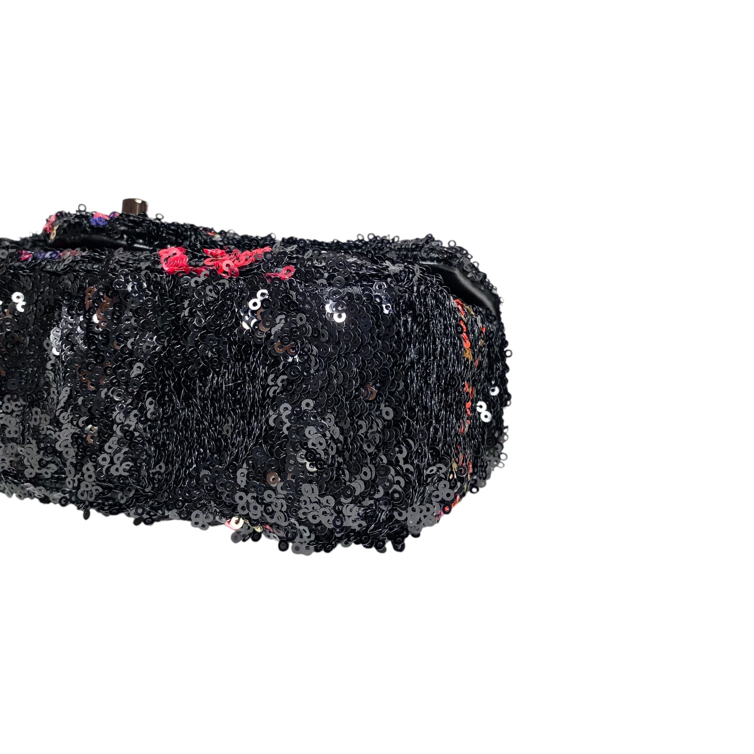Chanel Black Logo CC Sequins Small Flap Bag