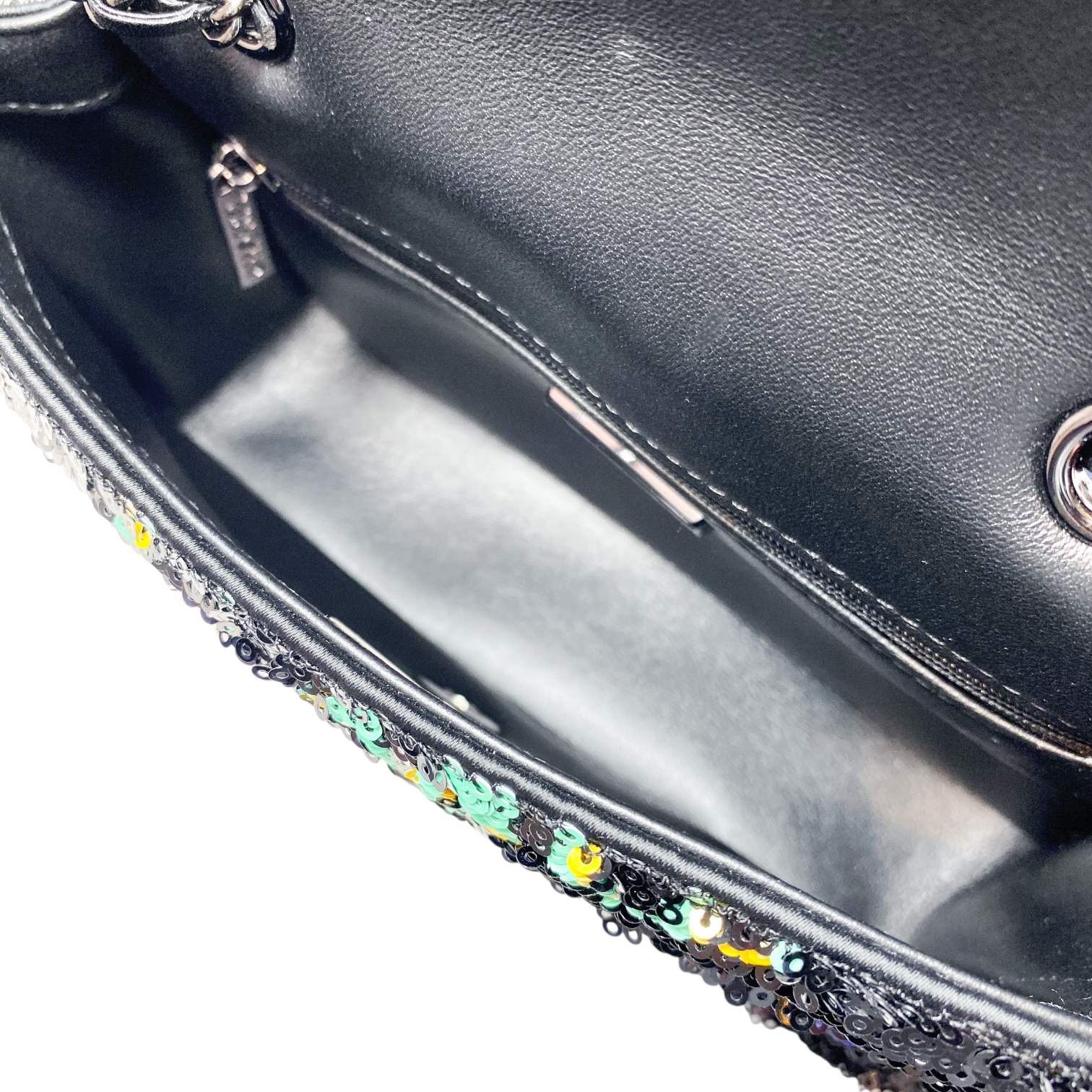 Chanel Black Logo CC Sequins Small Flap Bag
