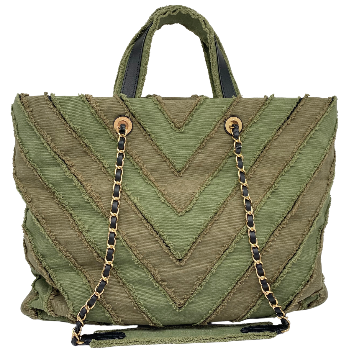 Chanel Coco Cuba Green Canvas Tote