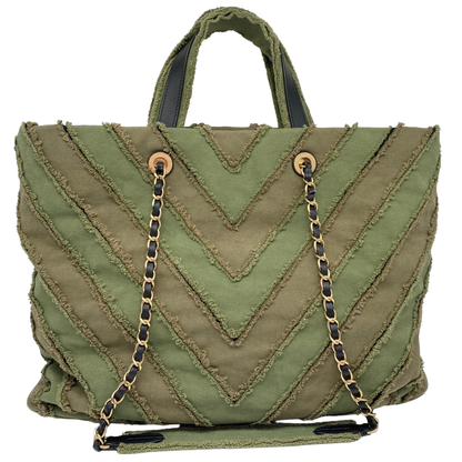 Chanel Coco Cuba Green Canvas Tote
