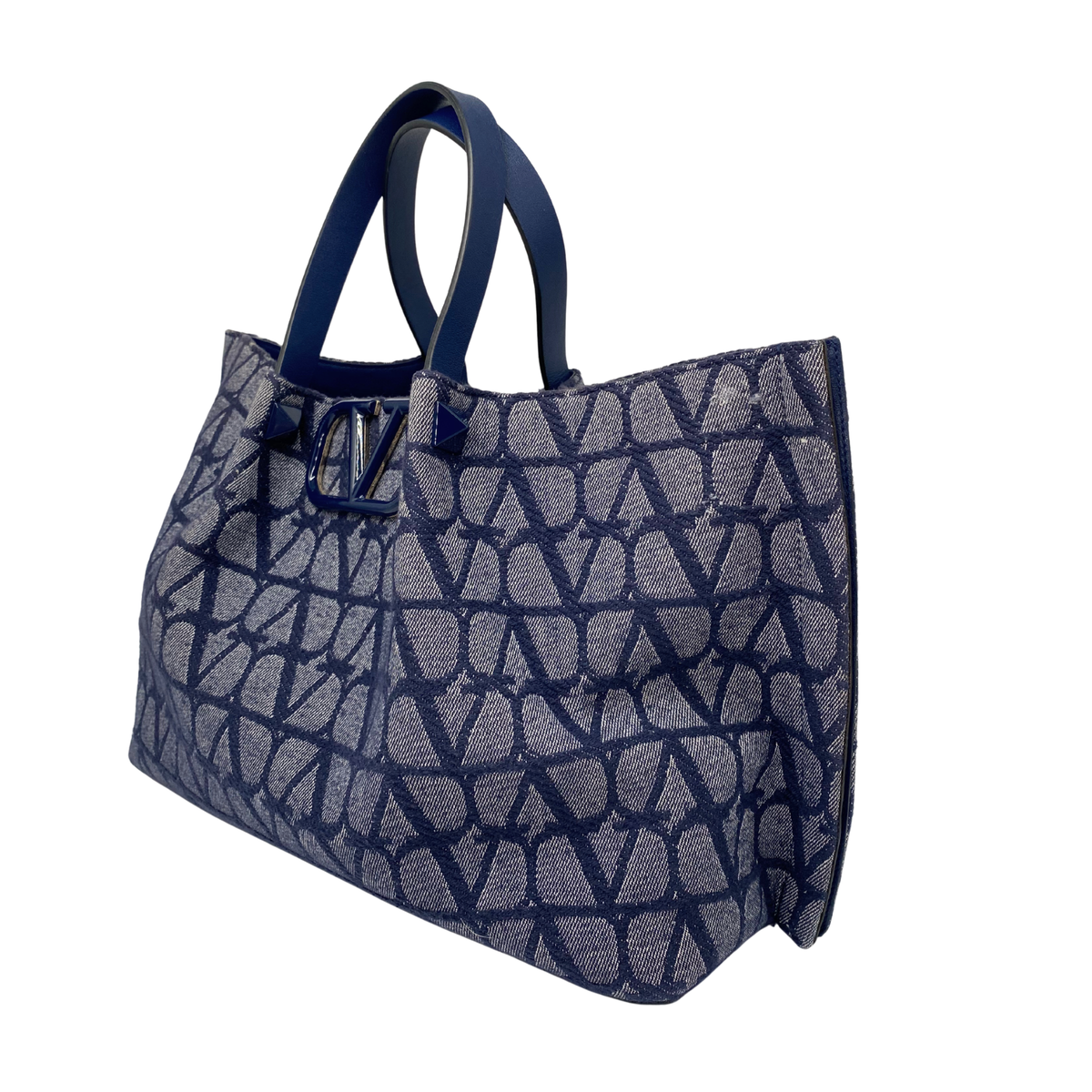 Valentino Denim VLogo Tote w Pouch
