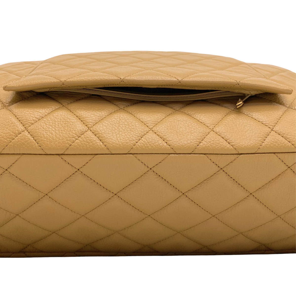 Chanel Dark Beige XXL Travel Flap Bag Coated Calfskin