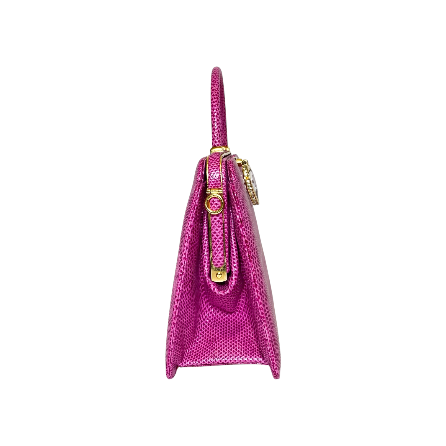 Judith Leiber Pink Lizard Top Handle